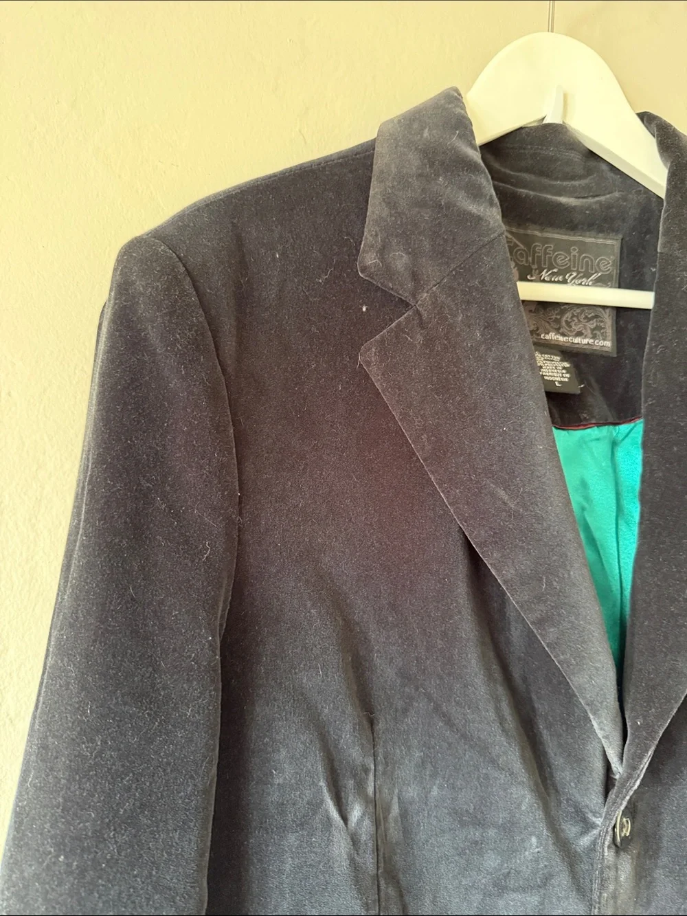 Caffeine Navy Velvet Sport Coat with Classic Three-Button Front